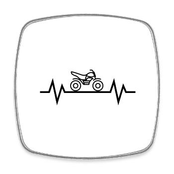 Puls Motorrad - Viereckiger Kühlschrankmagnet - Weiß - Vorne