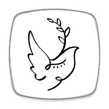 Dove of Peace - Square fridge magnet - white - Front