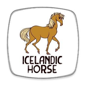 Chevaux islandais Cheval Idiot Chevaux islandais Dicton - Magnet carré - blanc - Devant