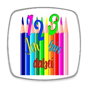 Back to School123 I'm Doing Colored Pencils Colorful - Square fridge magnet - white - Front