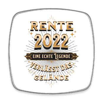 Rente 2022 eine echte Legende verlässt das Gelände - Viereckiger Kühlschrankmagnet - Weiß - Vorne