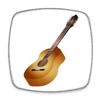 schöne 3D Akustikgitarre in warmen Farbtönen - Viereckiger Kühlschrankmagnet - Weiß - Vorne