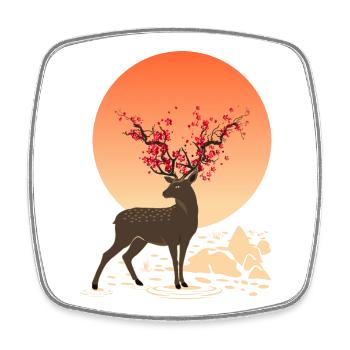 | de cerf Protéger les cerfs Sika - Magnet carré - blanc - Devant