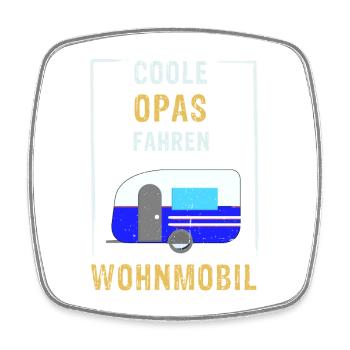 Coole Opas fahren Wohnmobil - Viereckiger Kühlschrankmagnet - Weiß - Vorne