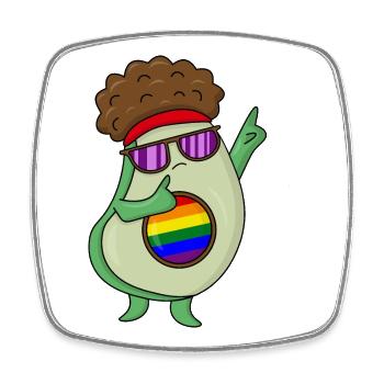 LGBT Avacado Regenbogen - Viereckiger Kühlschrankmagnet - Weiß - Vorne