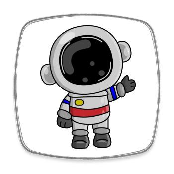 Astronaut Kosmos Spaceman Weltall - Viereckiger Kühlschrankmagnet - Weiß - Vorne