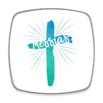 Messias - Viereckiger Kühlschrankmagnet - Weiß - Vorne