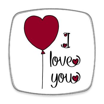 T-shirt for lovers - Square fridge magnet - white - Front