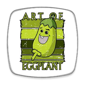 Sexy Aubergine - Viereckiger Kühlschrankmagnet - Weiß - Vorne