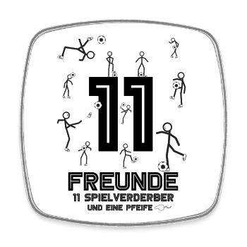 fußball freunde - Viereckiger Kühlschrankmagnet - Weiß - Vorne