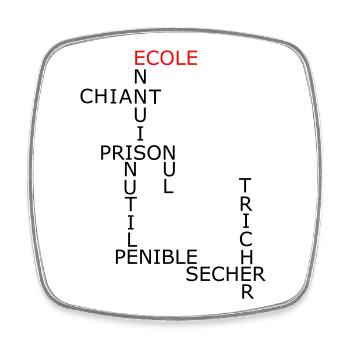 Mots fléchés - Magnet carré - blanc - Devant