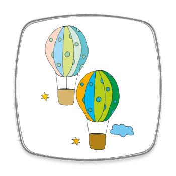 hot air balloon 2-fold - Square fridge magnet - white - Front