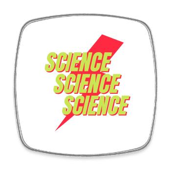 Neon Science Bolt Design - Square fridge magnet - white - Front
