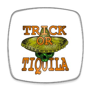 Trick ou Tiquila Shirt - Magnet carré - blanc - Devant