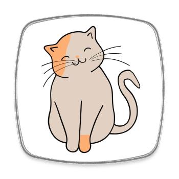 Katze - Viereckiger Kühlschrankmagnet - Weiß - Vorne