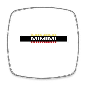 MIMIMI Dreifarbig Logo - Viereckiger Kühlschrankmagnet - Weiß - Vorne