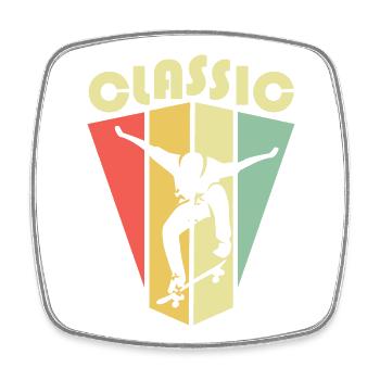 Classic Skateboarding Classic Retro Vintage Icon - Square fridge magnet - white - Front