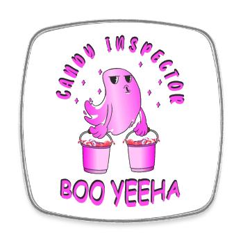 Candy Inspector - Square fridge magnet - white - Front