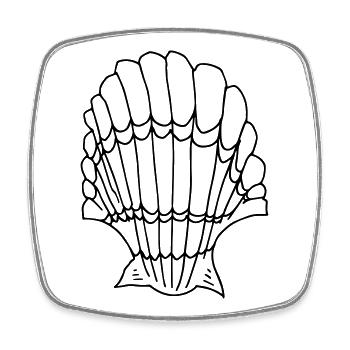 coquille - Magnet carré - blanc - Devant