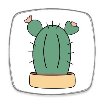 Cactus, cactus, plantes succulentes, plantes - Magnet carré - blanc - Devant