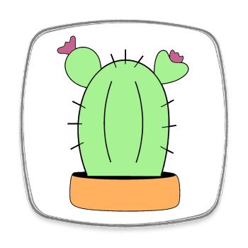 Cactus, cactus, plantes succulentes, plantes - Magnet carré - blanc - Devant