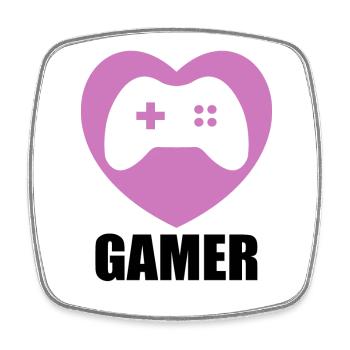 Gamer - Square fridge magnet - white - Front