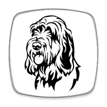 Spinone Italiano Head - Square fridge magnet - white - Front