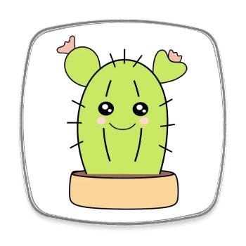 Kawaii Cactus Kawaii Chibi Kawaii Manga - Square fridge magnet - white - Front