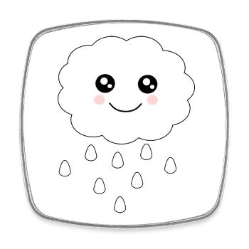 Kawaii Cloud Kawaii Chibi Kawaii Face - Square fridge magnet - white - Front