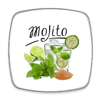 Mojito Drink ART - Viereckiger Kühlschrankmagnet - Weiß - Vorne