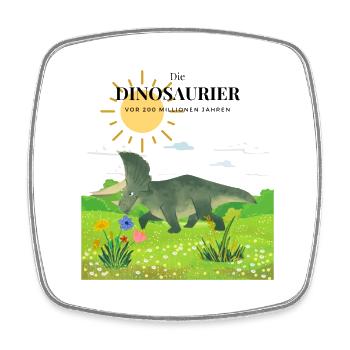 Dinosaur ART - Square fridge magnet - white - Front
