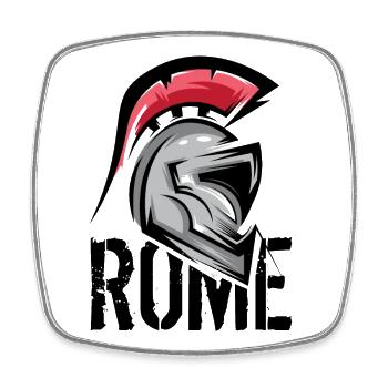 Rome Rome Roman Symbole Illustration Casque Gladiateur - Magnet carré - blanc - Devant
