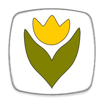 Fleur, Jaune, Fleur Jaune, Fleurs, Tulipe, Tulipes, Fleur - Magnet carré - blanc - Devant