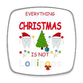 Teeth and sweets - Square fridge magnet - white - Front