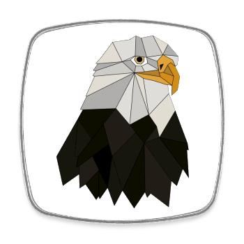 Adler geometrisch - Viereckiger Kühlschrankmagnet - Weiß - Vorne