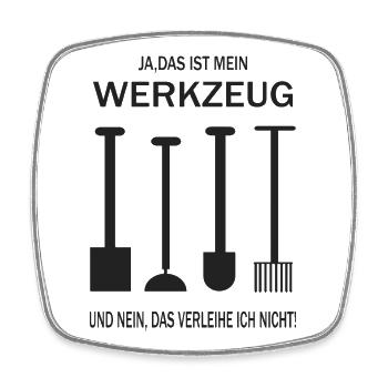 Mein Garten Werkzeug - Viereckiger Kühlschrankmagnet - Weiß - Vorne