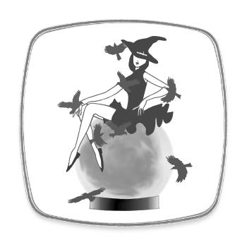 Kristallkugel, Hexen Design, für mama - Viereckiger Kühlschrankmagnet - Weiß - Vorne