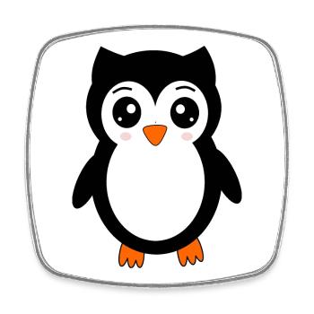 owl black bird bird animals gift - Square fridge magnet - white - Front