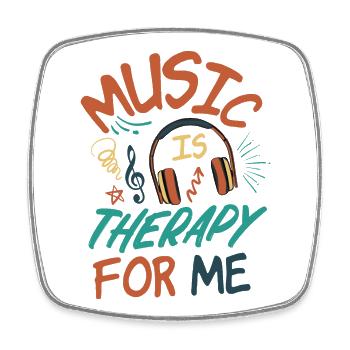 Musik ist Therapie für mich - Viereckiger Kühlschrankmagnet - Weiß - Vorne