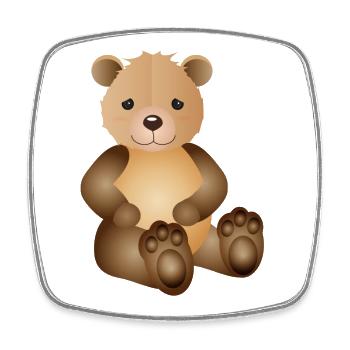 zuckersüßer goldiger Bär als tierischer Begleiter - Viereckiger Kühlschrankmagnet - Weiß - Vorne