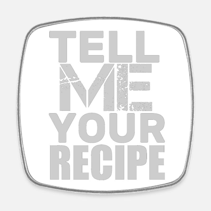 tell recipe - Square fridge magnet - white
