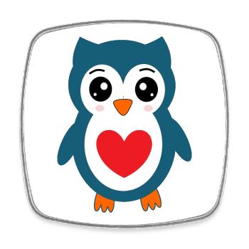Owl Blue Owl - Square fridge magnet - white - Front