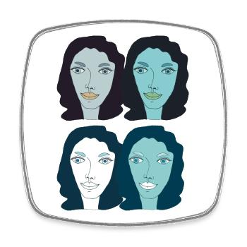 lady art pop - Square fridge magnet - white - Front