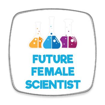Future Female Scientist - Square fridge magnet - white - Front
