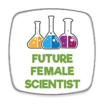 Future Female Scientist - Square fridge magnet - white - Front