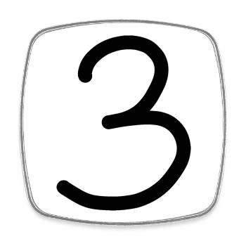 3 Numéro trois noir anniversaire - Magnet carré - blanc - Devant