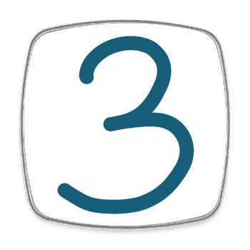 3 Numéro trois numéro anniversaire - Magnet carré - blanc - Devant