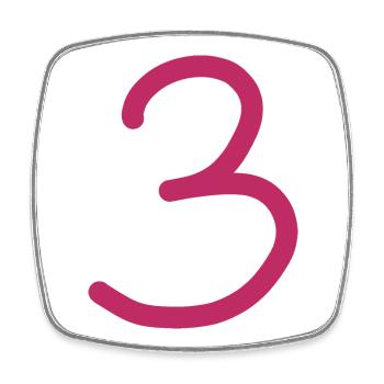 3 Numéro trois numéro anniversaire - Magnet carré - blanc - Devant