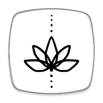 Fleur de cactus - Magnet carré - blanc - Devant