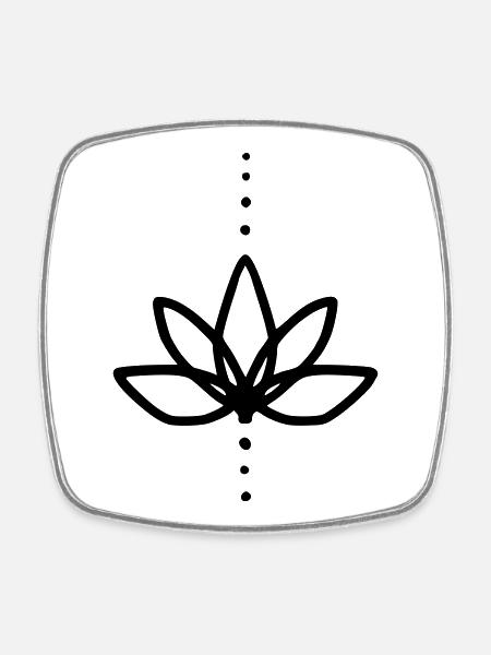 Fleur de cactus - Magnet carré - blanc